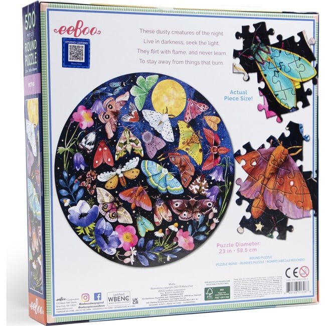 Piece and Love Moths 500 Piece Jigsaw Puzzle - Puzzles - 3