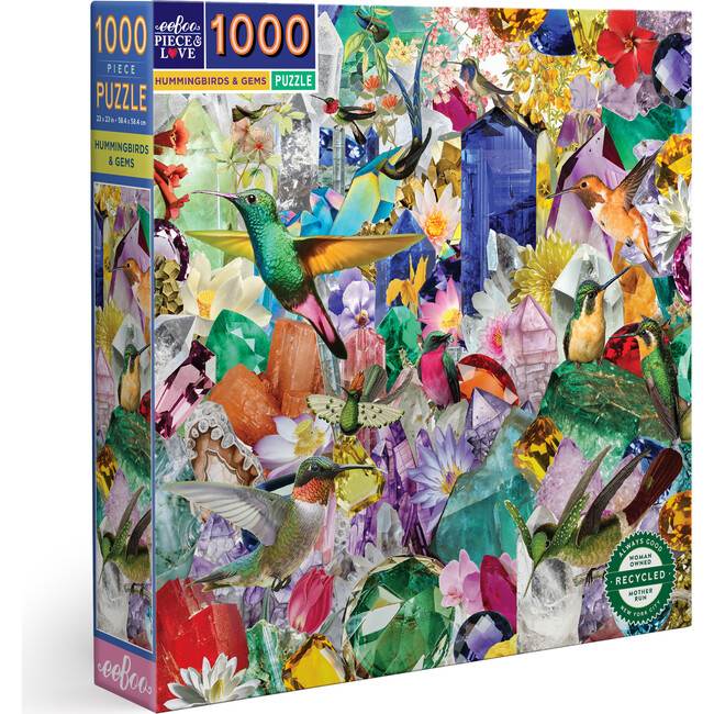 Piece and Love Hummingbirds and Gems 1000 Piece Jigsaw Puzzle