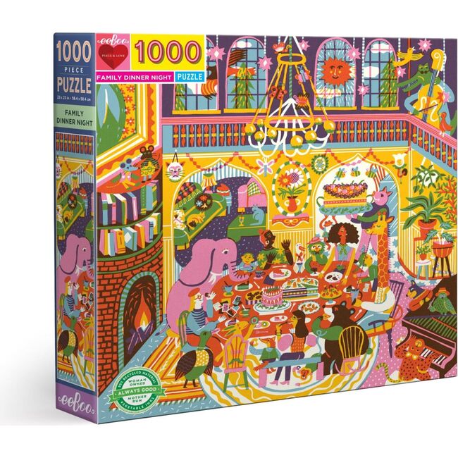 Piece and Love Family Dinner Night 1000 Piece Square Jigsaw Puzzle