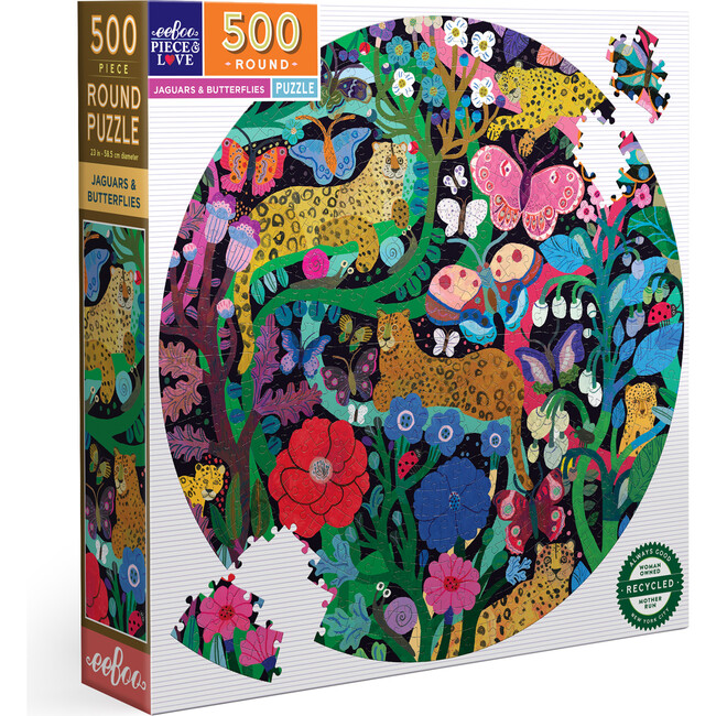 Piece & Love: Jaguars & Butterflies - 500 Piece Puzzle