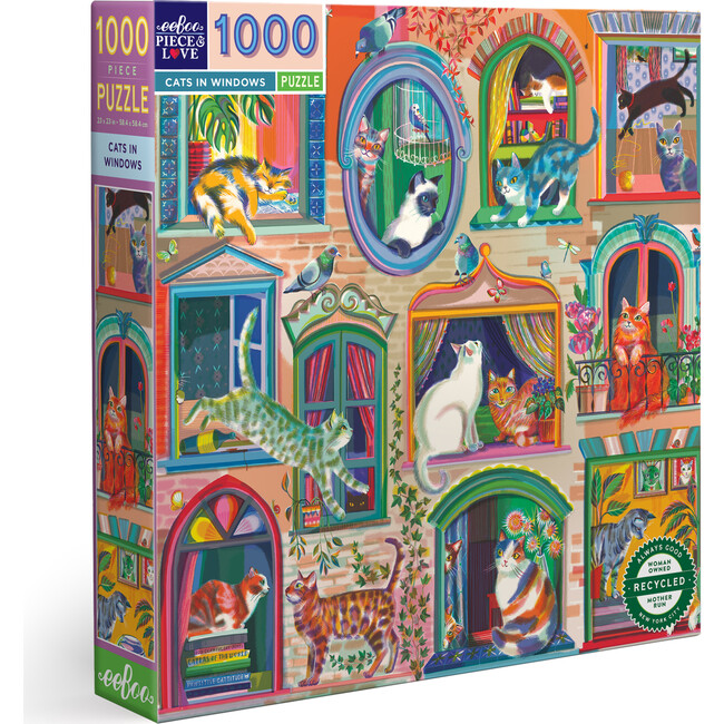 Piece & Love: Cats In Window - 1000 Piece Puzzle