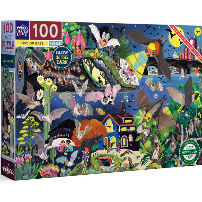 Love of Bats Glow in the Dark 100 Piece Jigsaw Puzzle