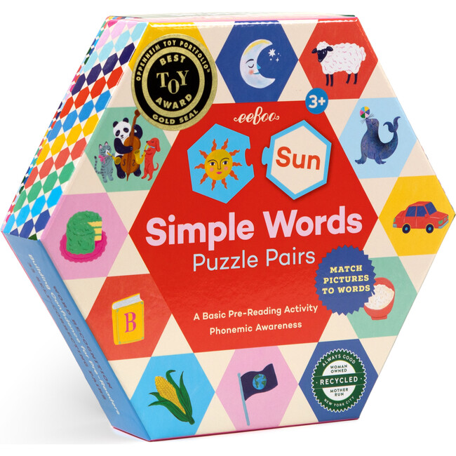 Hexagon Puzzle Pairs - Simple Words