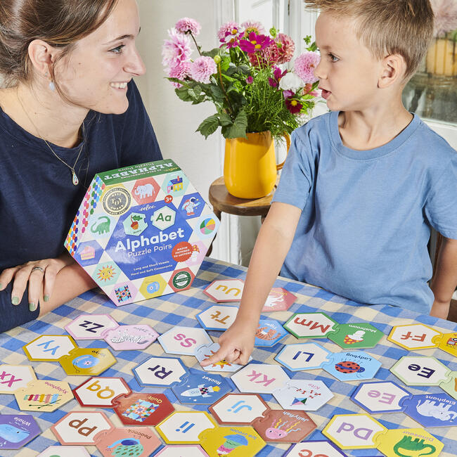 Hexagon Puzzle Pairs - Alphabet - 33 Pairs - Puzzles - 2