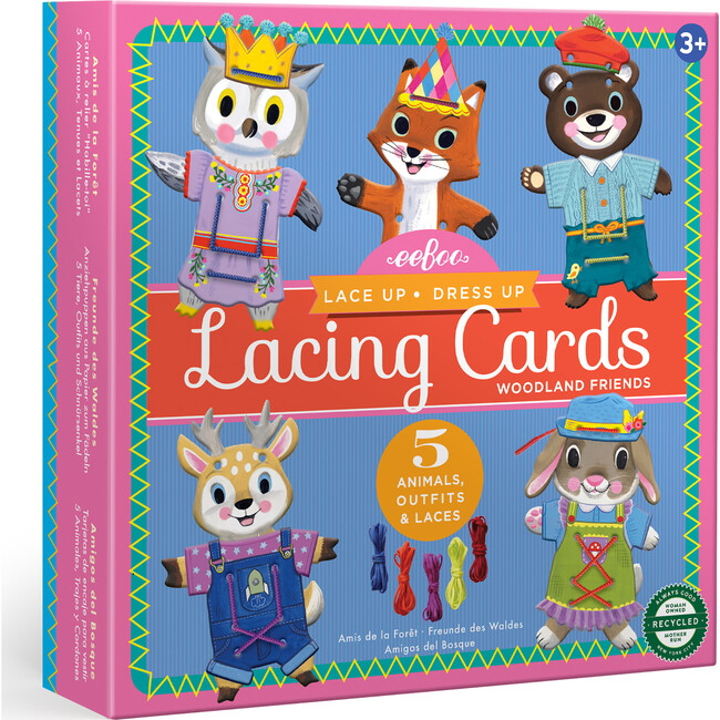 Dress Up Lacing Cards: Woodland Friends