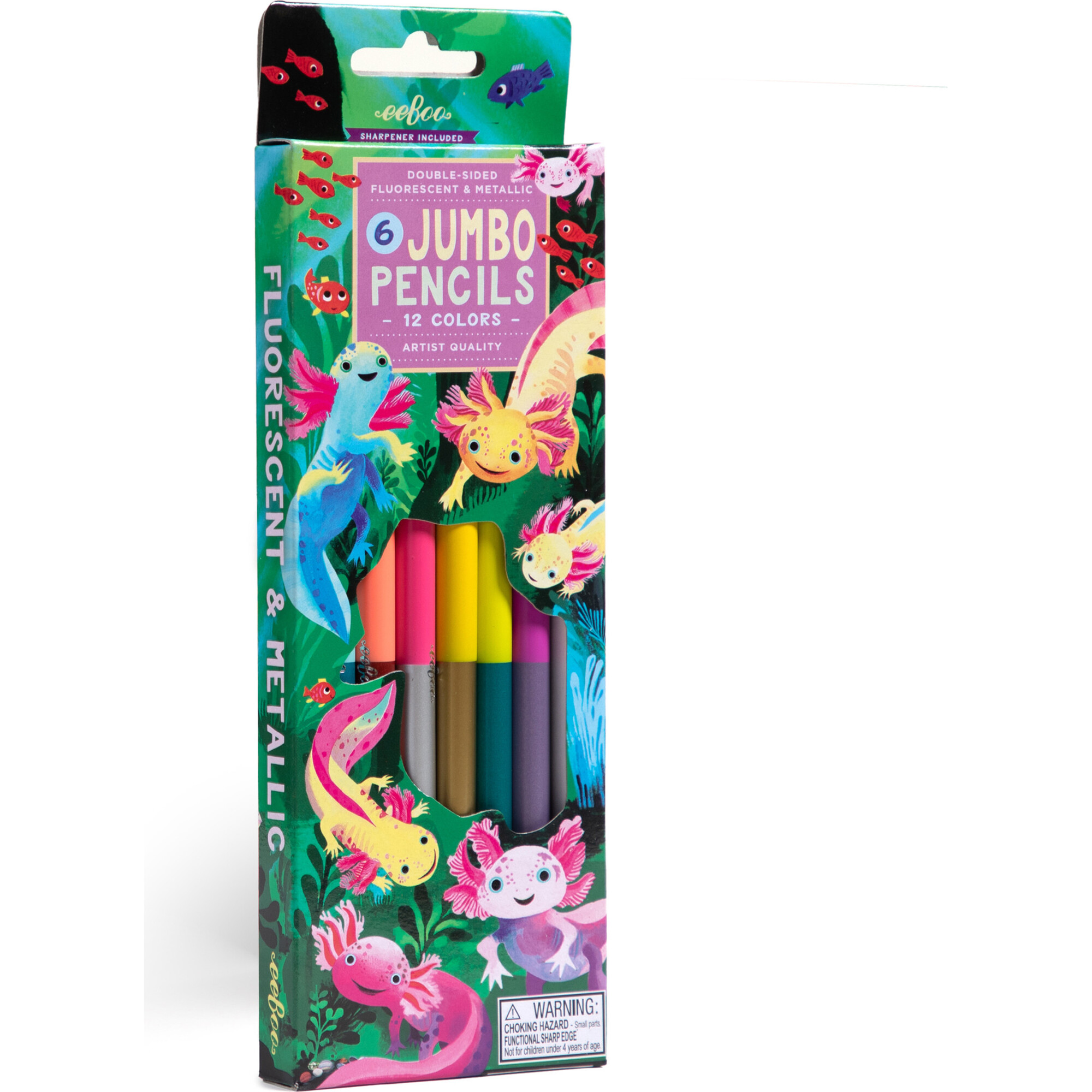 6 Jumbo Colored Pencils - Axolotl - Coloring - 1