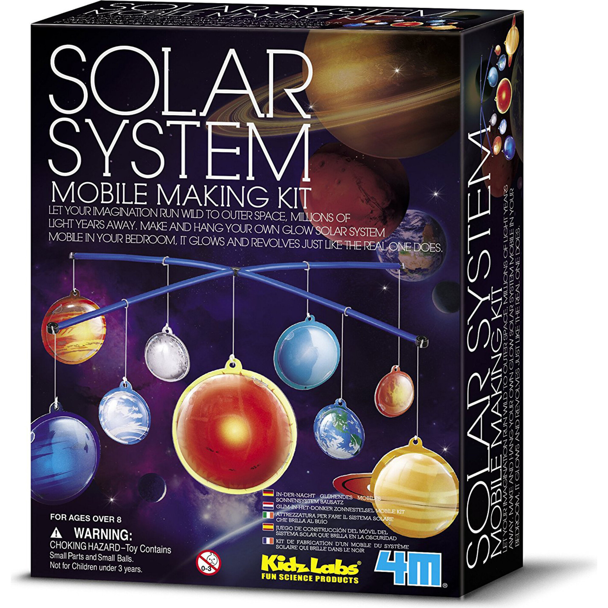 4M Glow-in-the-Dark Solar System Mobile Making Kit - STEM Toys - 1