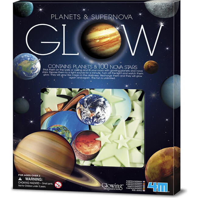 4M Glow-In-The-Dark Planets and Supernova Stars Wall and Ceiling Stick-ons