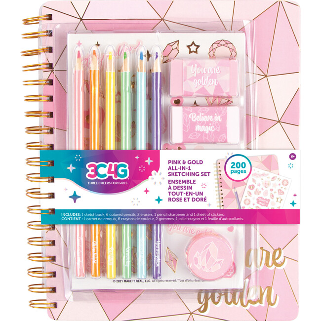 3C4G: Pink & Gold All-In-1 Sketching Set