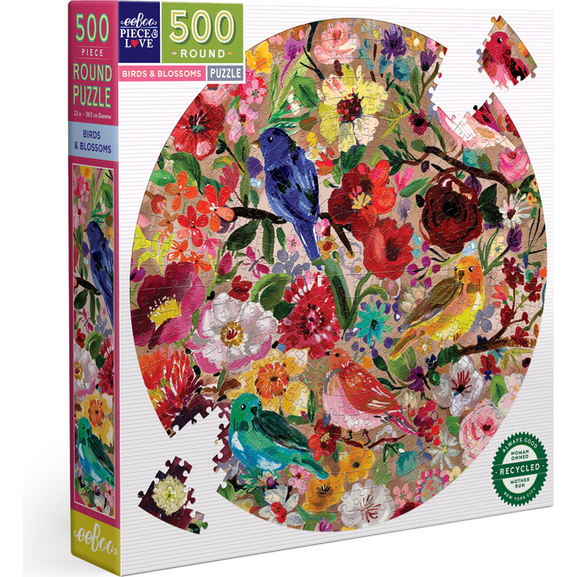 Piece and Love Birds & Blossoms 500 Piece Jigsaw Puzzle