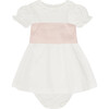 Vega Ceremony Baby Girl Set with Silk Sash, Pink - Mixed Apparel Set - 1 - thumbnail