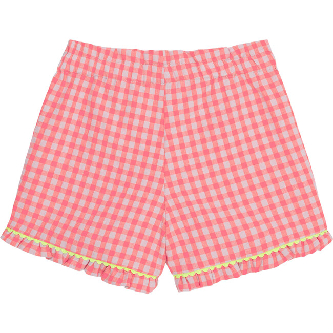 Flores Cotton Shorts, Pink Gingham - Shorts - 3