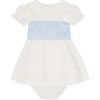 Vega Ceremony Baby Girl Set with Silk Sash, Light Blue - Mixed Apparel Set - 1 - thumbnail