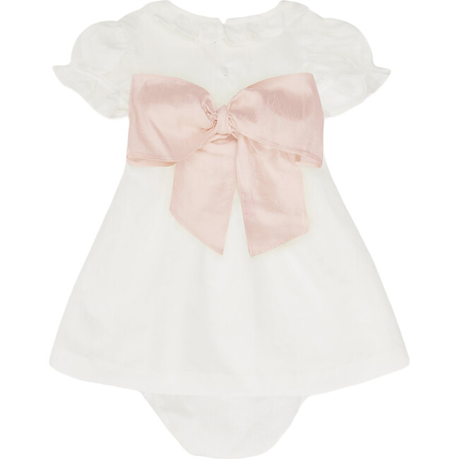 Vega Ceremony Baby Girl Set with Silk Sash, Pink - Mixed Apparel Set - 2