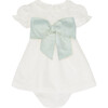 Vega Ceremony Baby Girl Set with Silk Sash, Sage Green - Mixed Apparel Set - 2