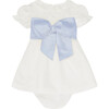 Vega Ceremony Baby Girl Set with Silk Sash, Light Blue - Mixed Apparel Set - 2