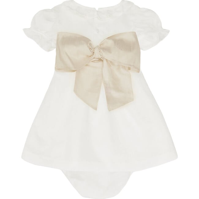 Vega Ceremony Baby Girl Set with Silk Sash, Champagne - Mixed Apparel Set - 2