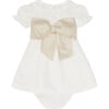 Vega Ceremony Baby Girl Set with Silk Sash, Champagne - Mixed Apparel Set - 2