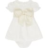 Vega Ceremony Baby Girl Set with Silk Sash, Ivory - Mixed Apparel Set - 2