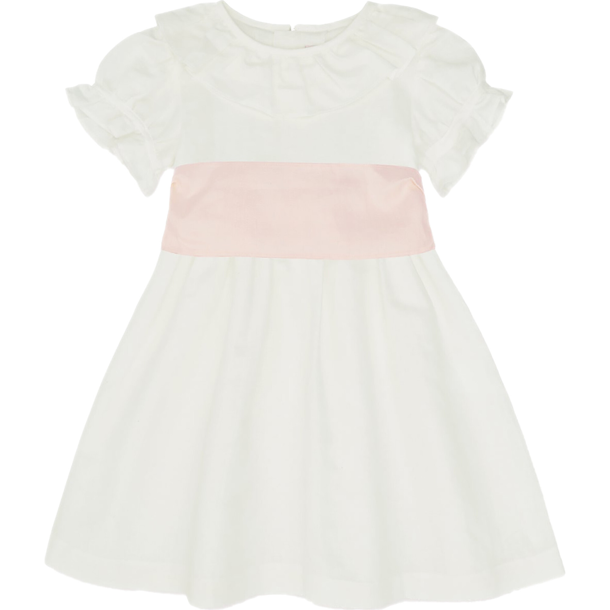 Vega Ceremony Dress with Silk Sash, Pink - Ceremonial Dresses - 1