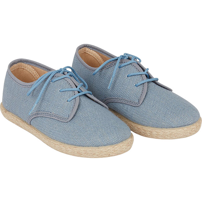 Rowan Canvas Lace Up Espadrille, Dusty Blue - Espadrilles - 3