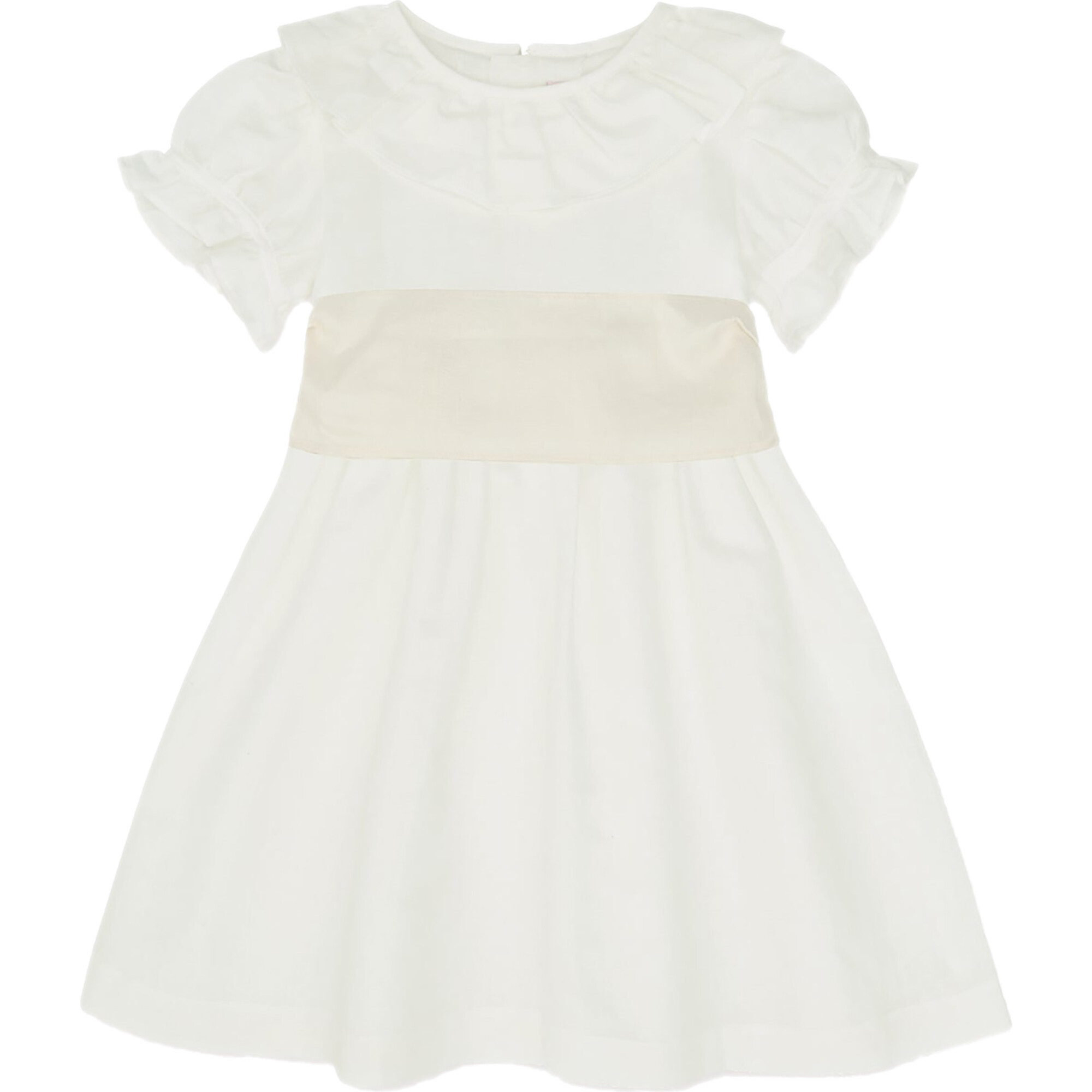 Vega Ceremony Dress with Silk Sash, Ivory - Ceremonial Dresses - 1