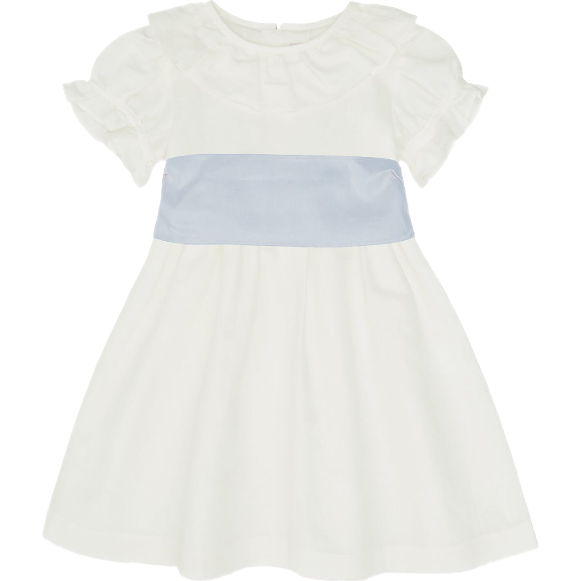 Vega Ceremony Dress with Silk Sash, Light Blue - Ceremonial Dresses - 1
