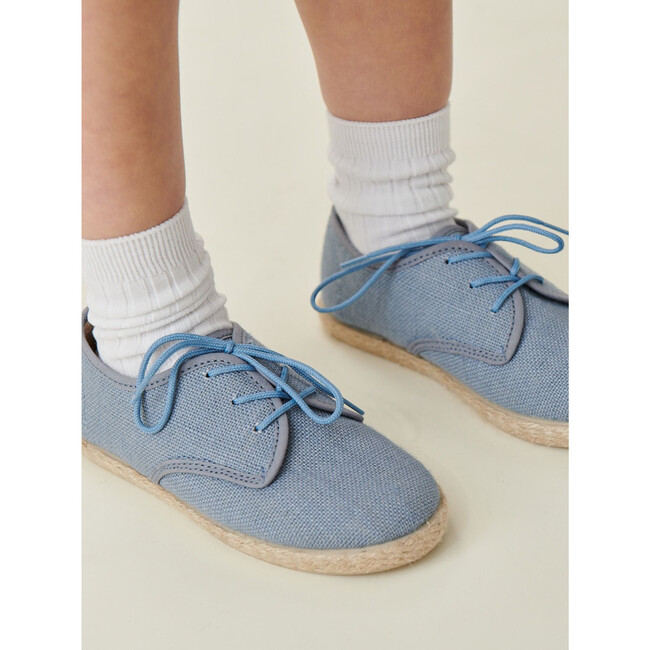 Rowan Canvas Lace Up Espadrille, Dusty Blue - Espadrilles - 5