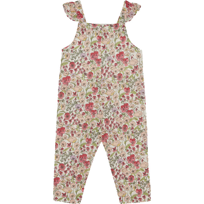 Nova Baby Girl Dungarees, Pink Poppies - Overalls - 3