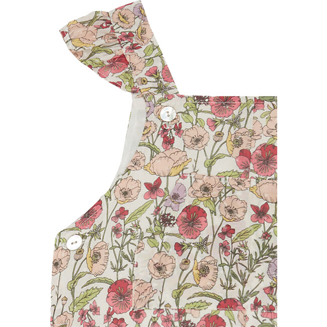 Nova Baby Girl Dungarees, Pink Poppies - Overalls - 4