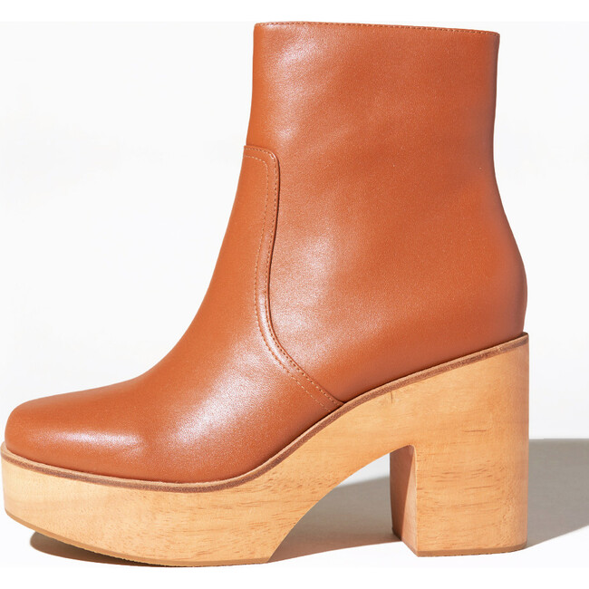 Women's Paz Suede 4-Inch Heel Platform Clog Boots, Luggage