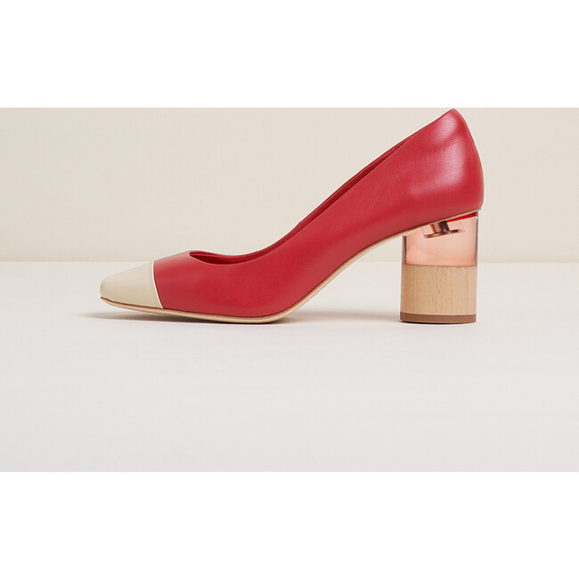 Women's Risa Color-Block Stacked Resin 2.75-Inch Heel Shoes, Begonia - Dress Shoes - 2