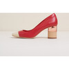 Women's Risa Color-Block Stacked Resin 2.75-Inch Heel Shoes, Begonia - Dress Shoes - 2