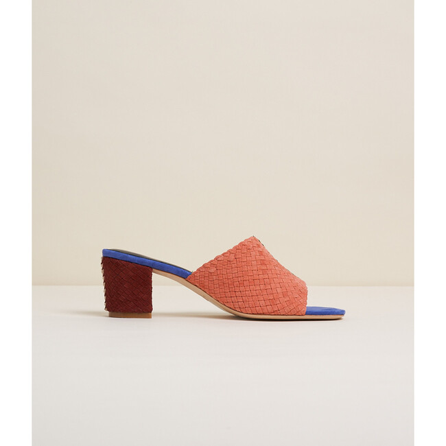 Women's Lenu Woven Leather Open Toe 2.5-Inch Block Heel Slide Sandals, Kingston - Sandals - 3