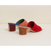 Women's Lenu Woven Leather Open Toe 2.5-Inch Block Heel Slide Sandals, Kingston - Sandals - 7