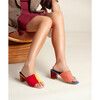 Women's Lenu Woven Leather Open Toe 2.5-Inch Block Heel Slide Sandals, Kingston - Sandals - 8