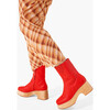 Women's Isla Leather Low 2.75-Inch Heel Platform Clog Boots, Vamp - Boots - 4