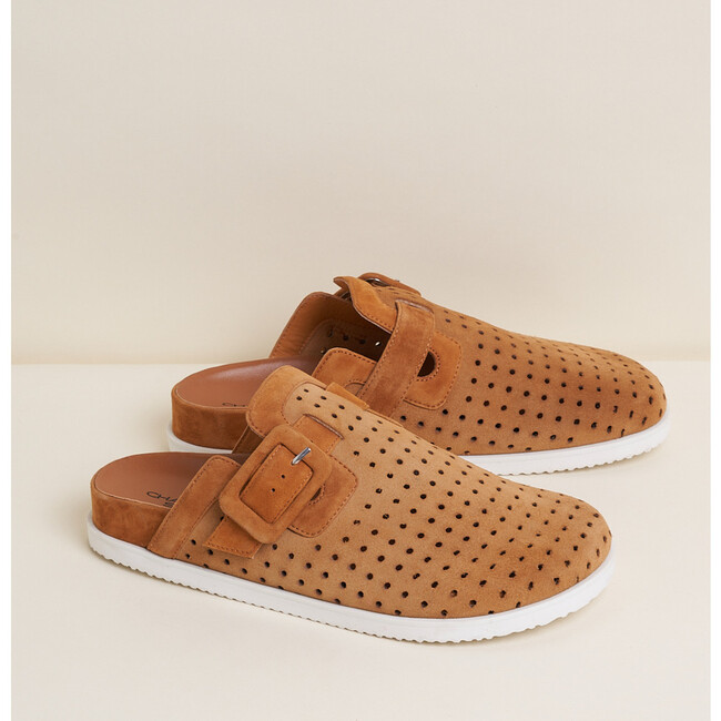 Women's Porter Leather Buckled Slip-On, Bamboo - Slip Ons - 2