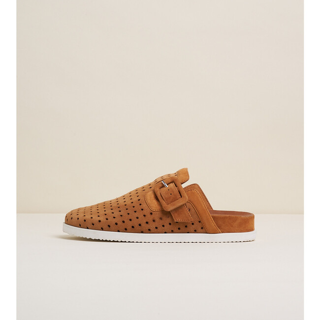 Women's Porter Leather Buckled Slip-On, Bamboo - Slip Ons - 4