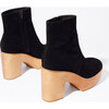 Women's Paz Suede 4-Inch Heel Platform Clog Boots, Black - Boots - 3