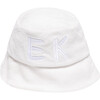 Women's Yuki Tonal Embroidered Monogram Bucket Hat, Optic White - Hats - 1 - thumbnail