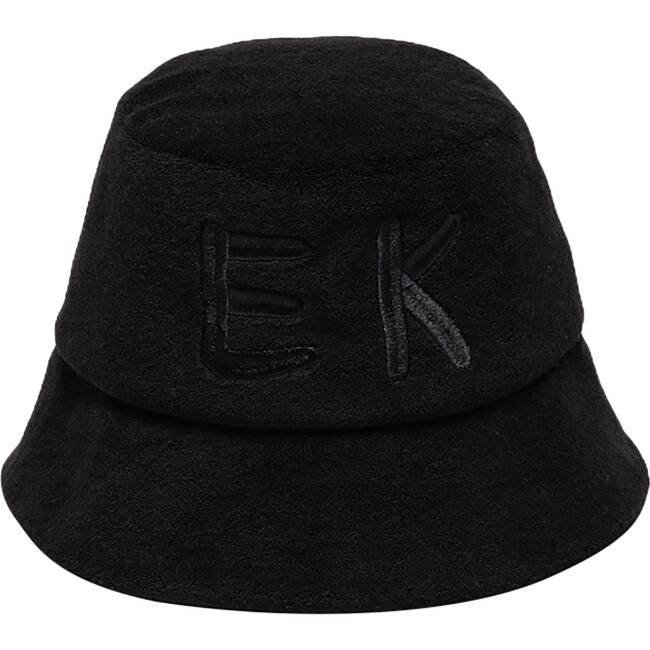 Women's Yuki Tonal Embroidered Monogram Bucket Hat, Black