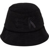 Women's Yuki Tonal Embroidered Monogram Bucket Hat, Black - Hats - 1 - thumbnail