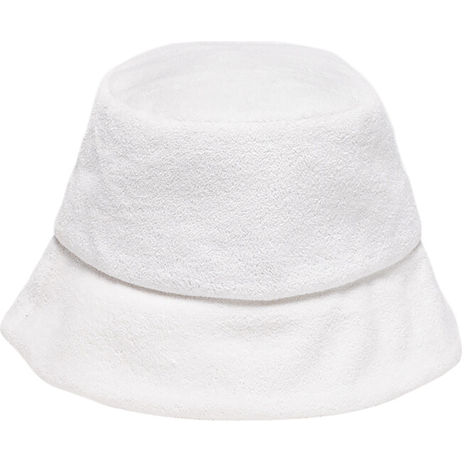 Women's Yuki Tonal Embroidered Monogram Bucket Hat, Optic White - Hats - 3