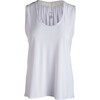 Women's Venus Bias-Cut Ruched Back Tank Top, Optic White - Tank Tops - 1 - thumbnail