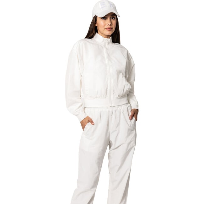 Women's Steffi High-Neck Zipped Shell Jacket, Optic White - Jackets - 3