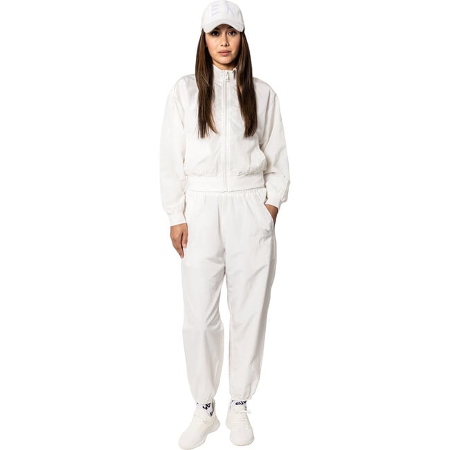 Women's Martina Ankle Slide Zipper Pants, Optic White - Sweatpants - 4