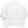 Women's Lo Baseball Tonal Embroidered Monogram Cap, Optic White - Hats - 1 - thumbnail