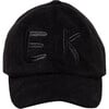 Women's Lo Baseball Tonal Embroidered Monogram Cap, Black - Hats - 1 - thumbnail