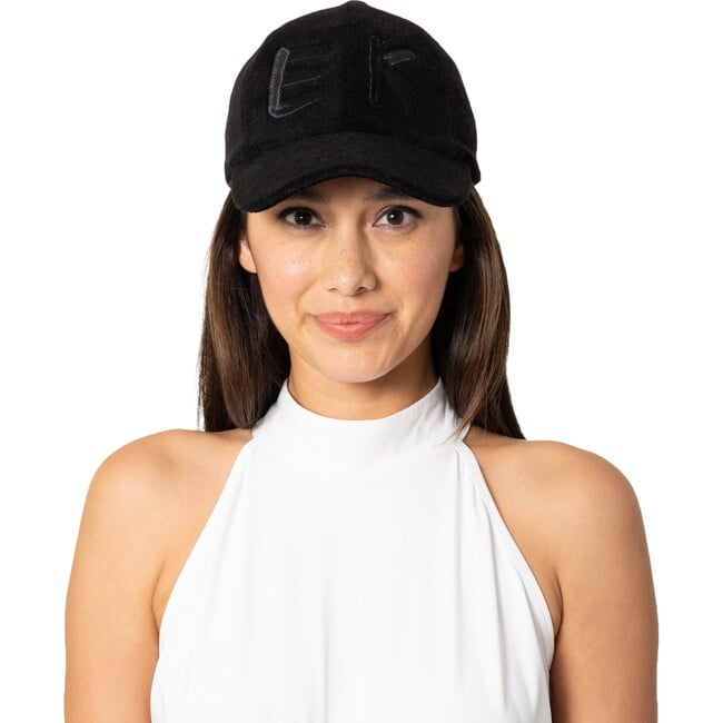 Women's Lo Baseball Tonal Embroidered Monogram Cap, Black - Hats - 4